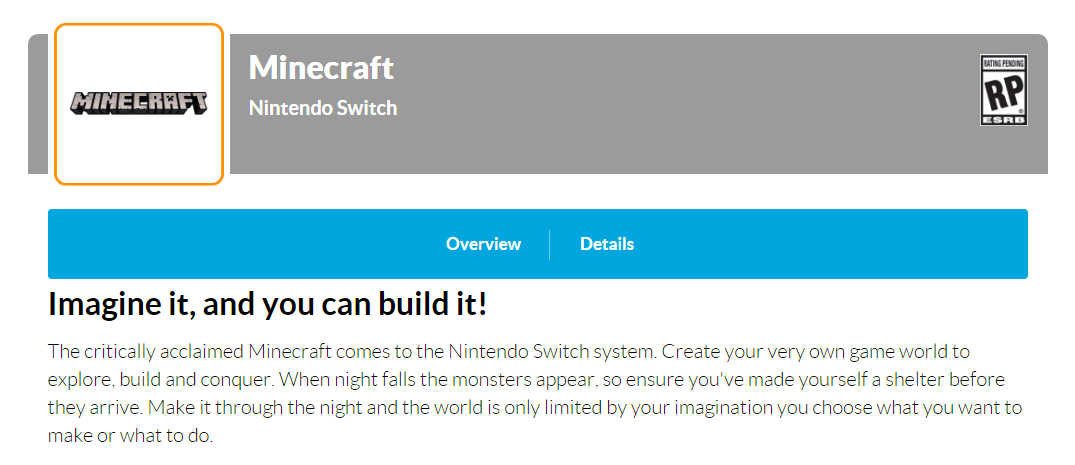 ยิ่งกว่าคอนเฟิร์ม !! Minecraft ลง Nintendo Switch แน่นอนล้านเปอร์เซ็นต์