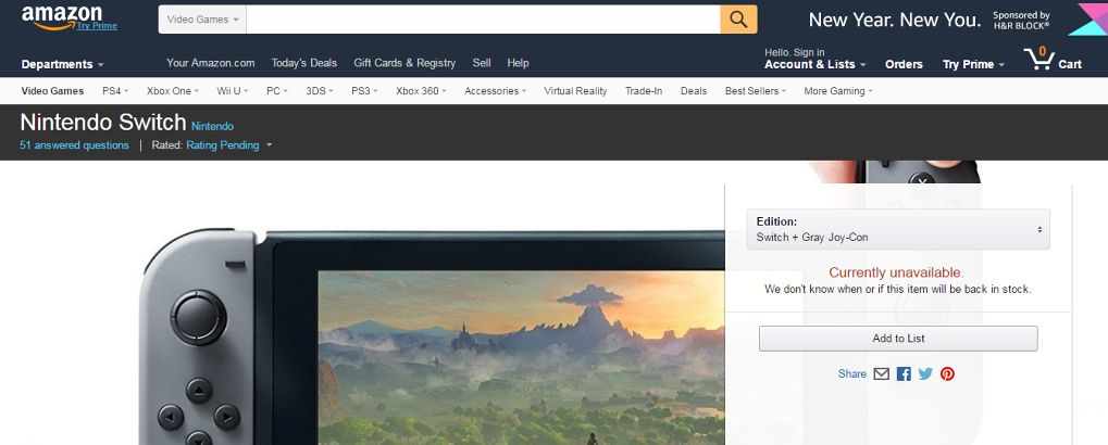 หมดคลัง!! ผู้จัดจำหน่าย Nintendo Switch ปิดรับ Pre-Order กันทั่วหน้า