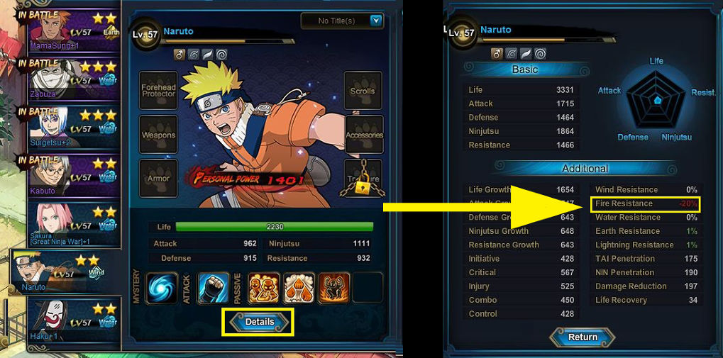 อธิบายระบบธาตุใน Naruto Online