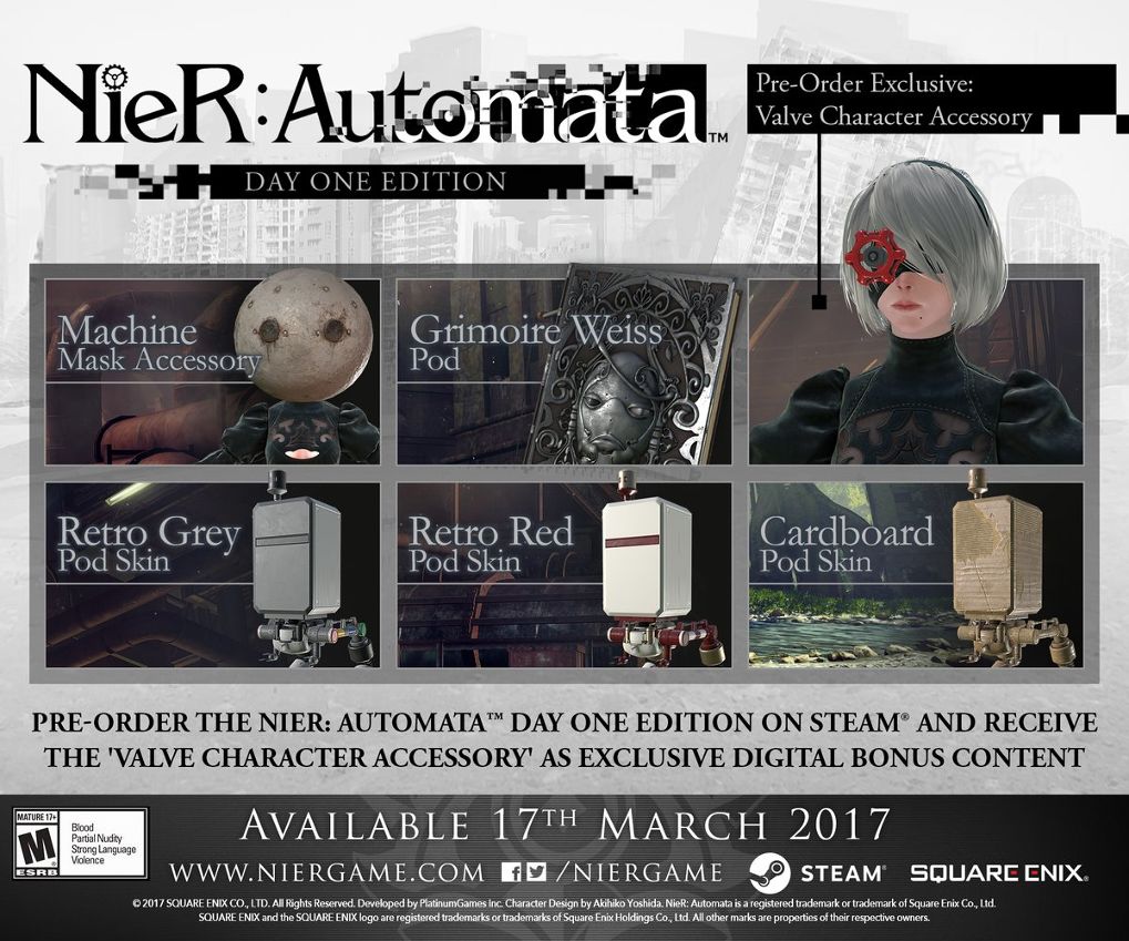 เตรียมต้อนรับน้อง 2B NieR：Automata เข้า Steam 17 มีนาคม 2017