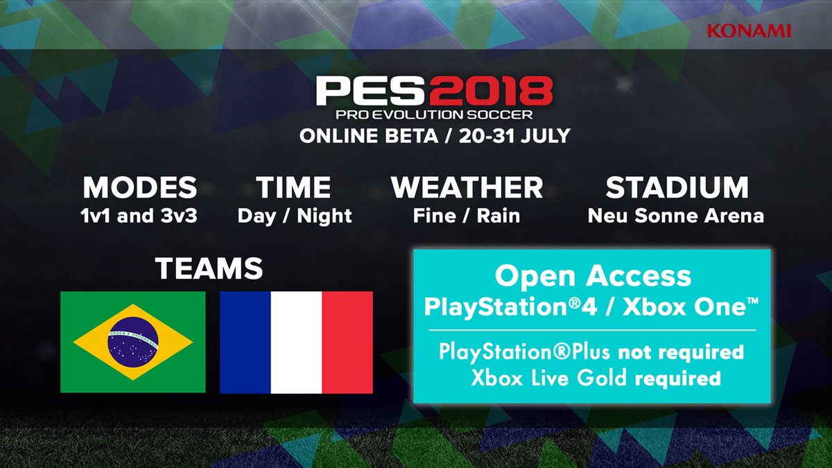 Pro Evo 2018 ปล่อยเล่น Beta ฟรีสำหรับ PS4 และ Xbox One !!