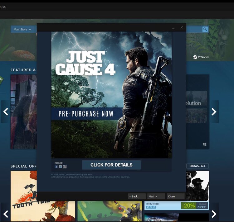 ข้อมูลหลุด! Just Cause 4 ดันเปิดให้สั่งซื้อล่วงหน้าบนหน้า Steam ซะงั้น