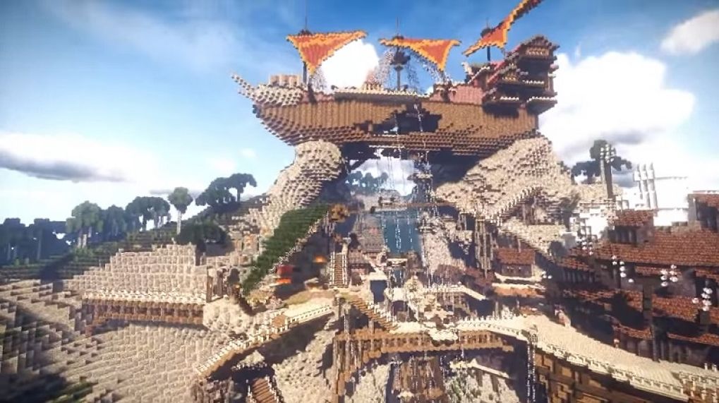 นี่มันคือศิลปะ ผู้เล่น Minecraft บรรจงเนรมิตเมืองในเกม Monster Hunter World ขึ้นมาอย่างอลังการยิ่งใหญ่